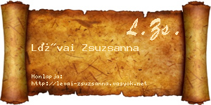 Lévai Zsuzsanna névjegykártya